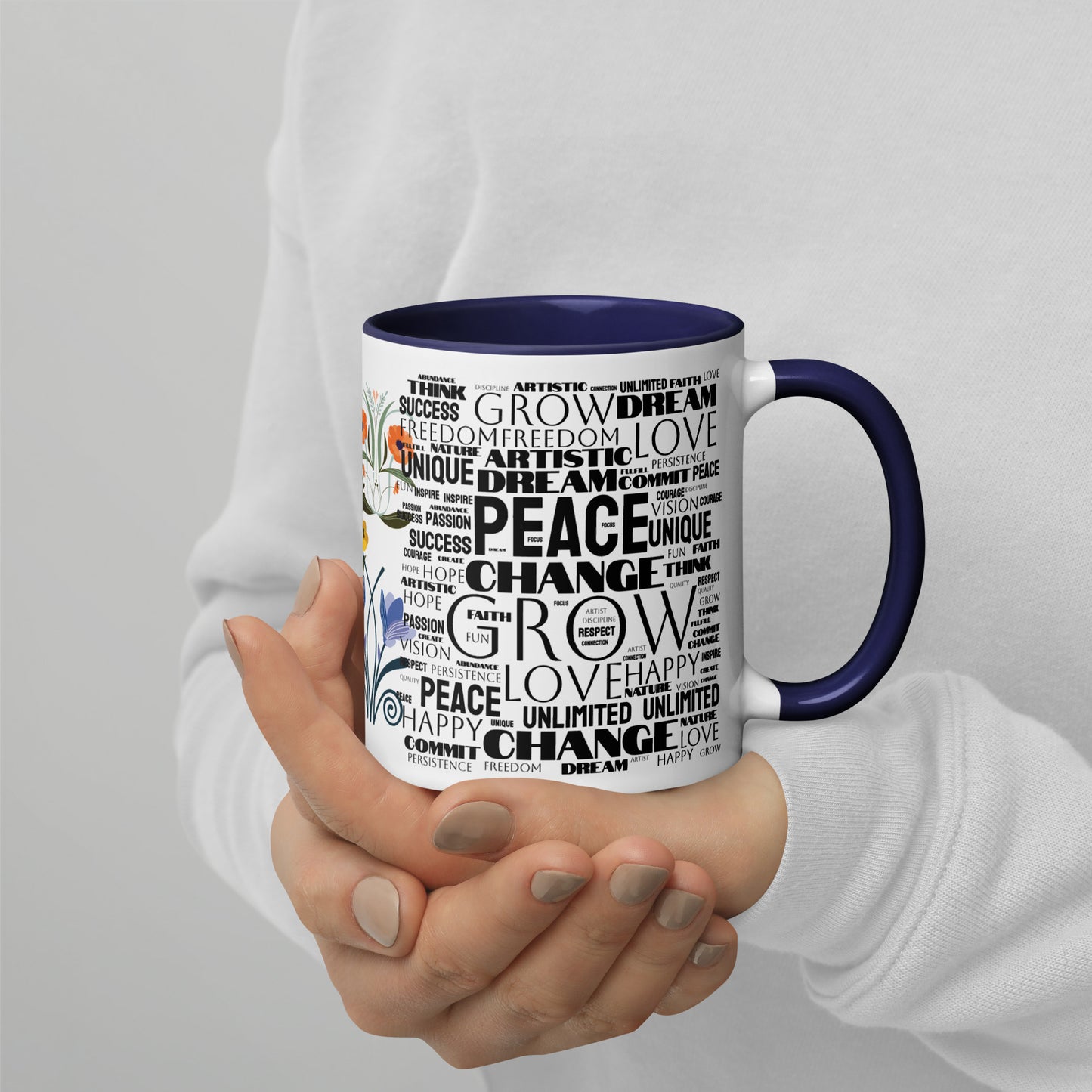 Inspirational Words Mug with Color Inside