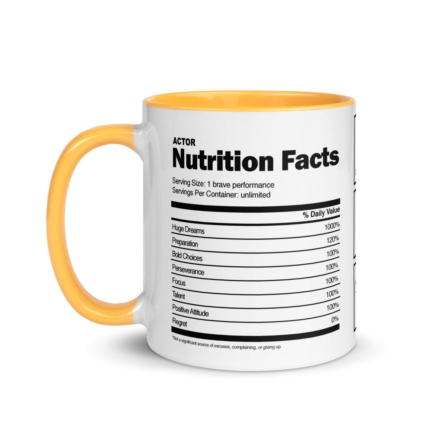 Actor Nutrition Facts -11oz Coffee & Tea Mug