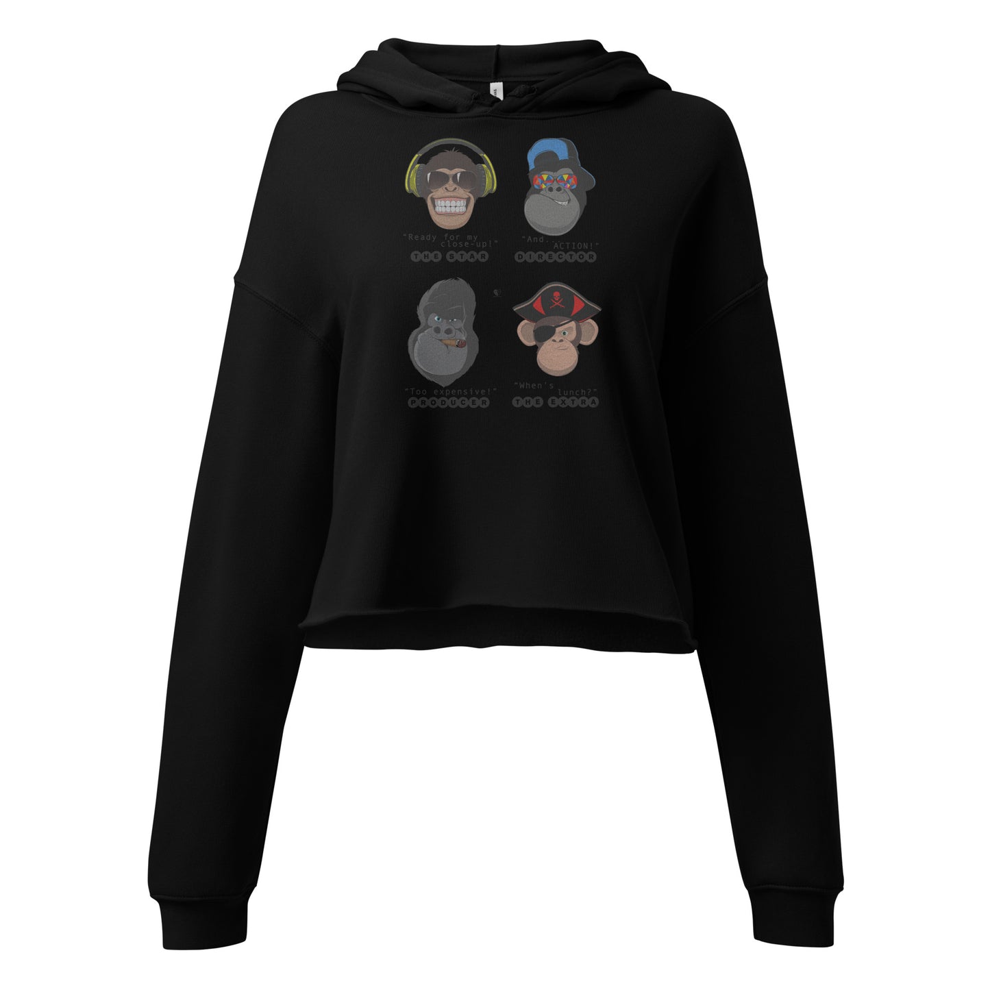 Movieset Monkeys - Printed Crop Top Hoodie