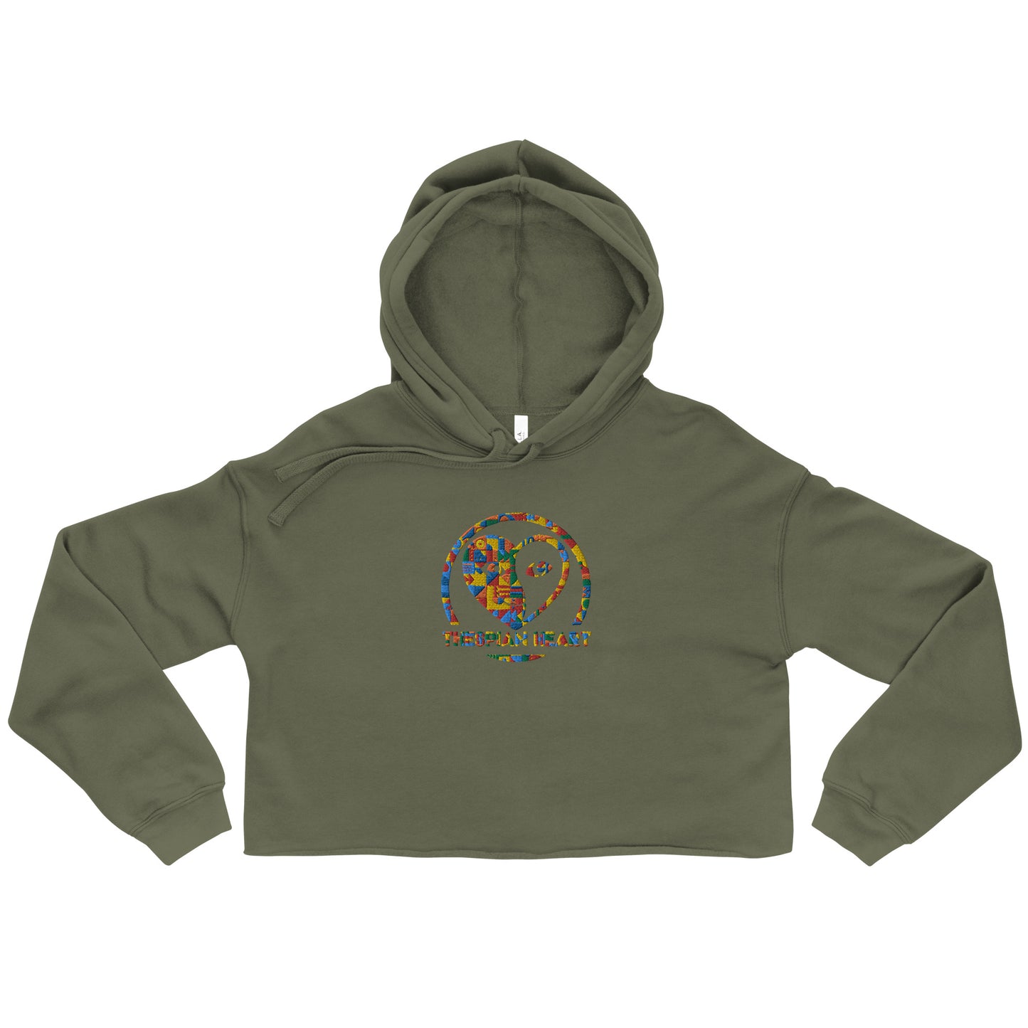 Thespian Heart Logo - Colorful Embroidered Crop Top Hoodie