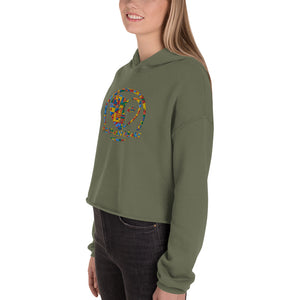 Thespian Heart Logo - Colorful Embroidered Crop Top Hoodie