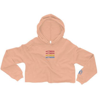 Actress - Colorful Embroidered Crop Top Hoodie