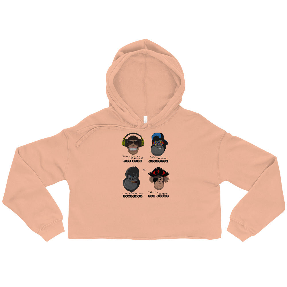 Movieset Monkeys - Printed Crop Top Hoodie