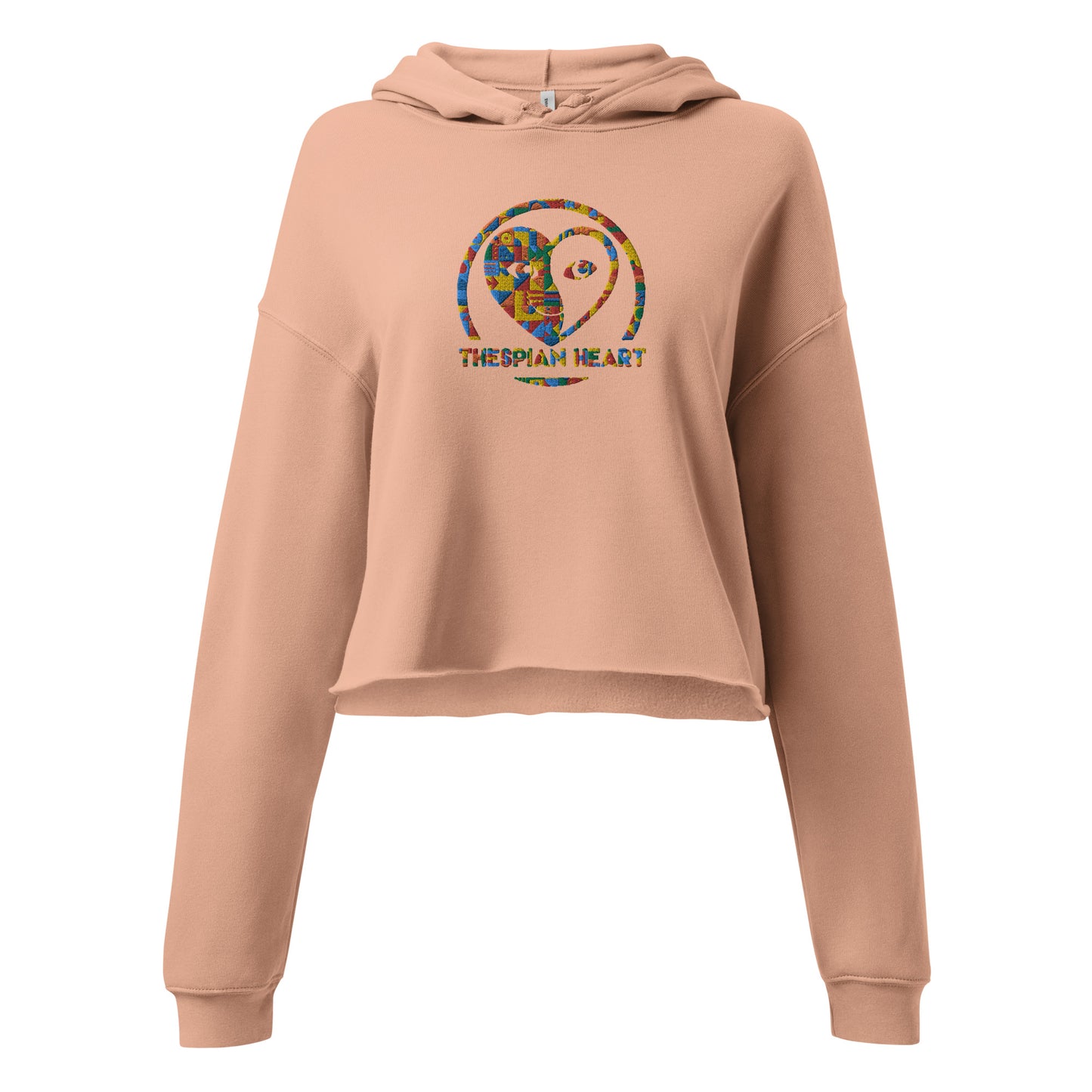 Thespian Heart Logo - Colorful Embroidered Crop Top Hoodie