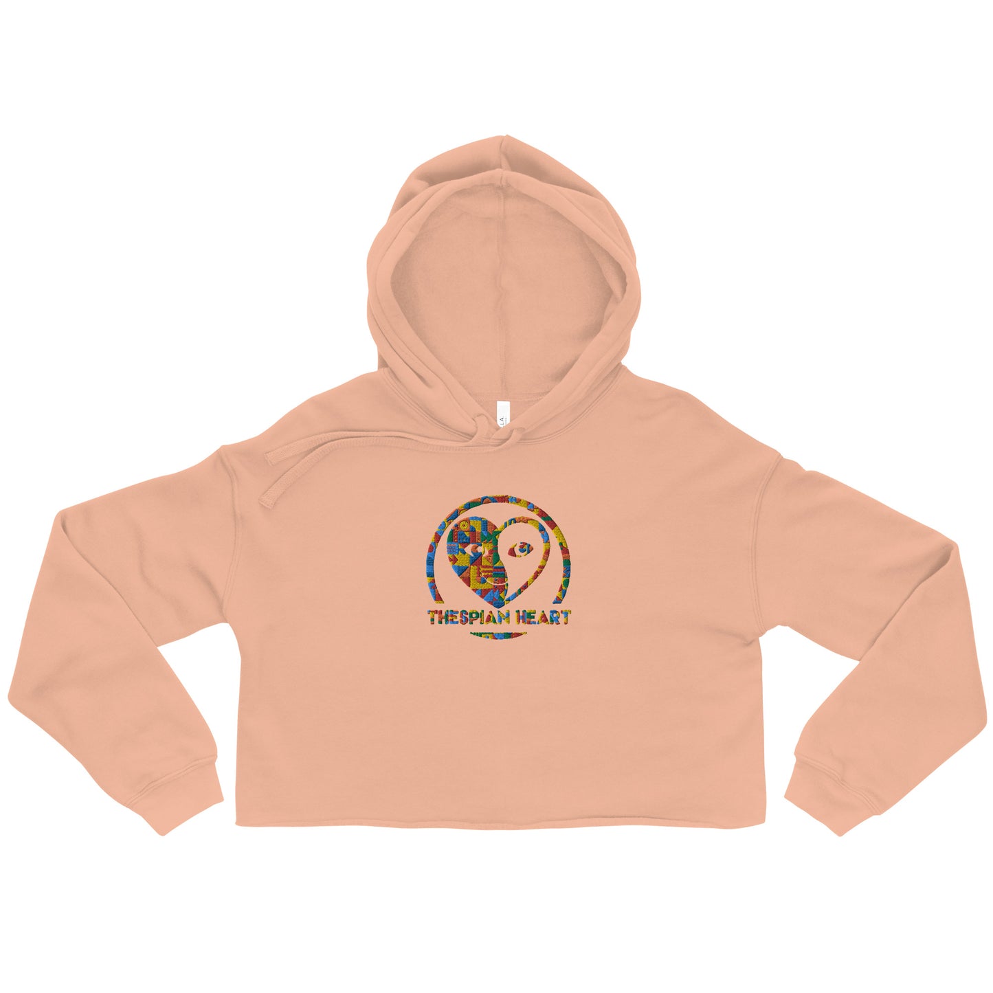 Thespian Heart Logo - Colorful Embroidered Crop Top Hoodie