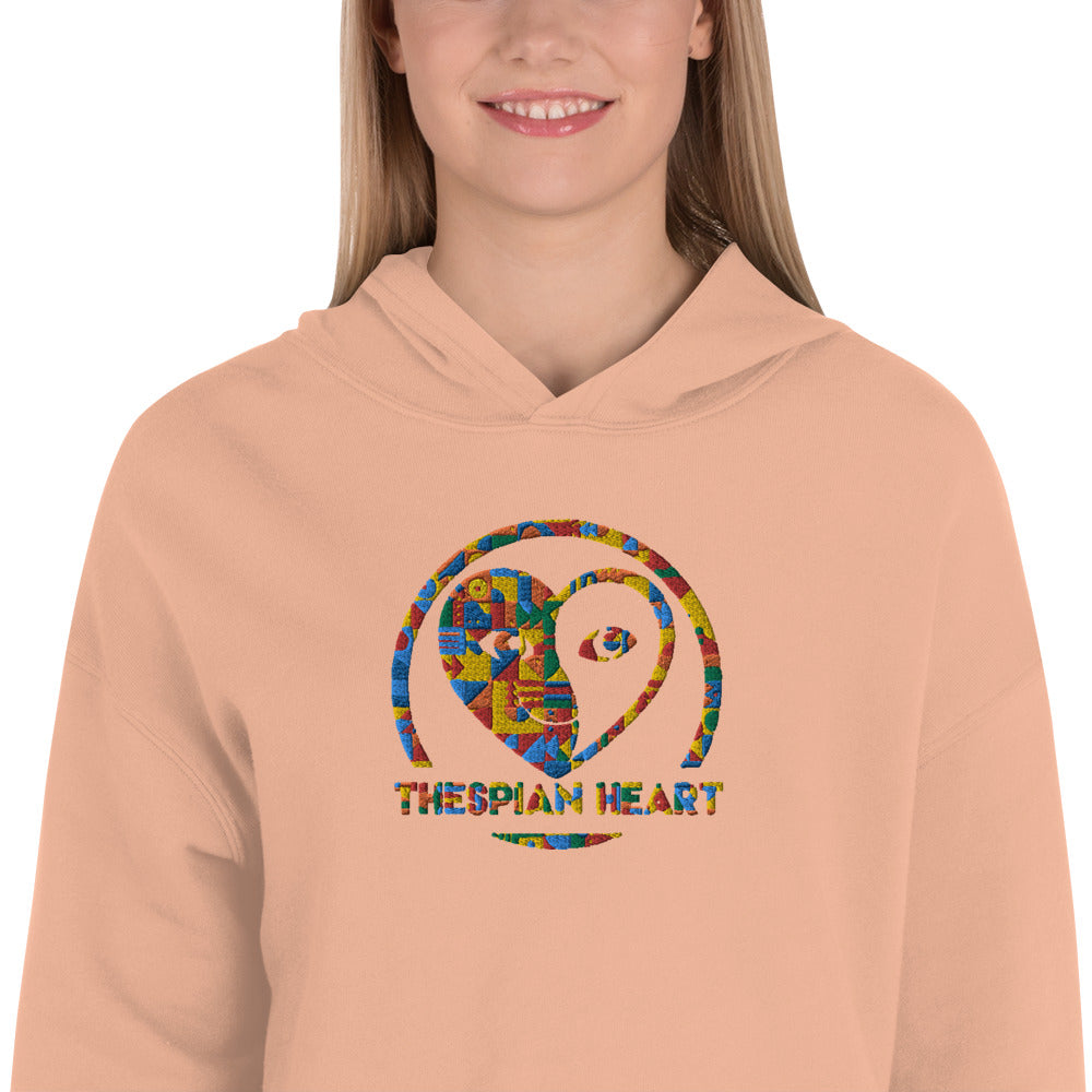 Thespian Heart Logo - Colorful Embroidered Crop Top Hoodie