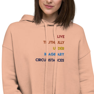 Live Truthfully - Embroidered Crop Top Hoodie