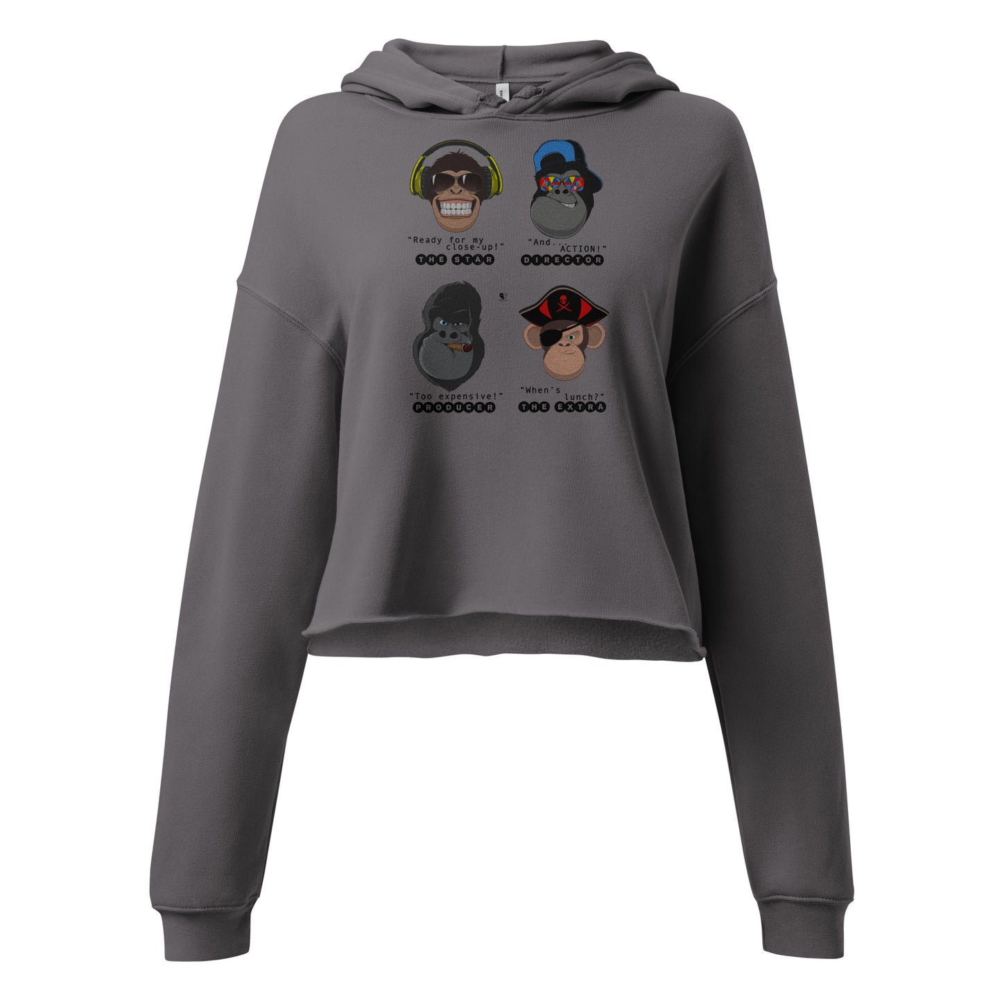 Movieset Monkeys - Printed Crop Top Hoodie