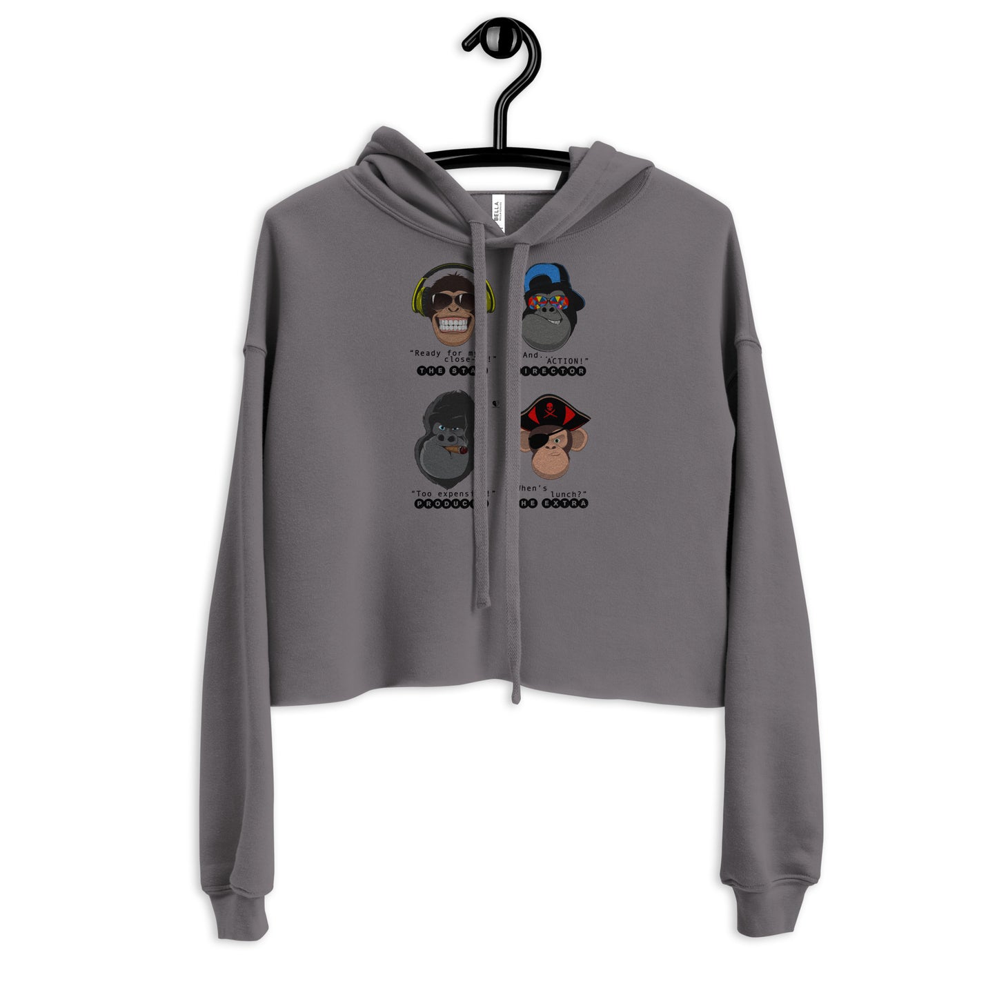 Movieset Monkeys - Printed Crop Top Hoodie