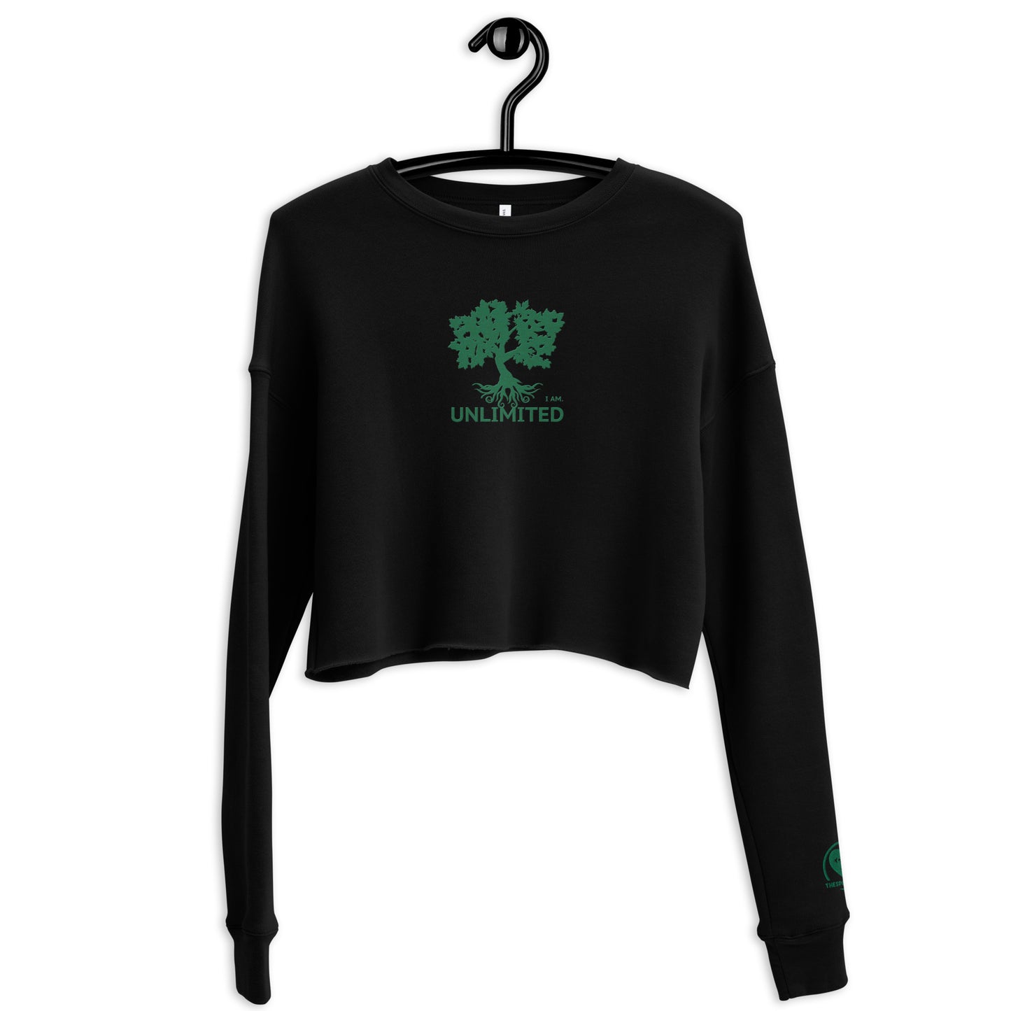 I Am Unlimited Tree - Embroidered Crop Top Sweatshirt