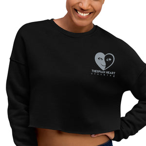 Thespian Heart Logo - Embroidered Crop Top Sweatshirt