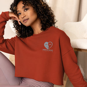 Thespian Heart Logo - Embroidered Crop Top Sweatshirt