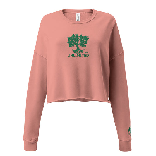 I Am Unlimited Tree - Embroidered Crop Top Sweatshirt