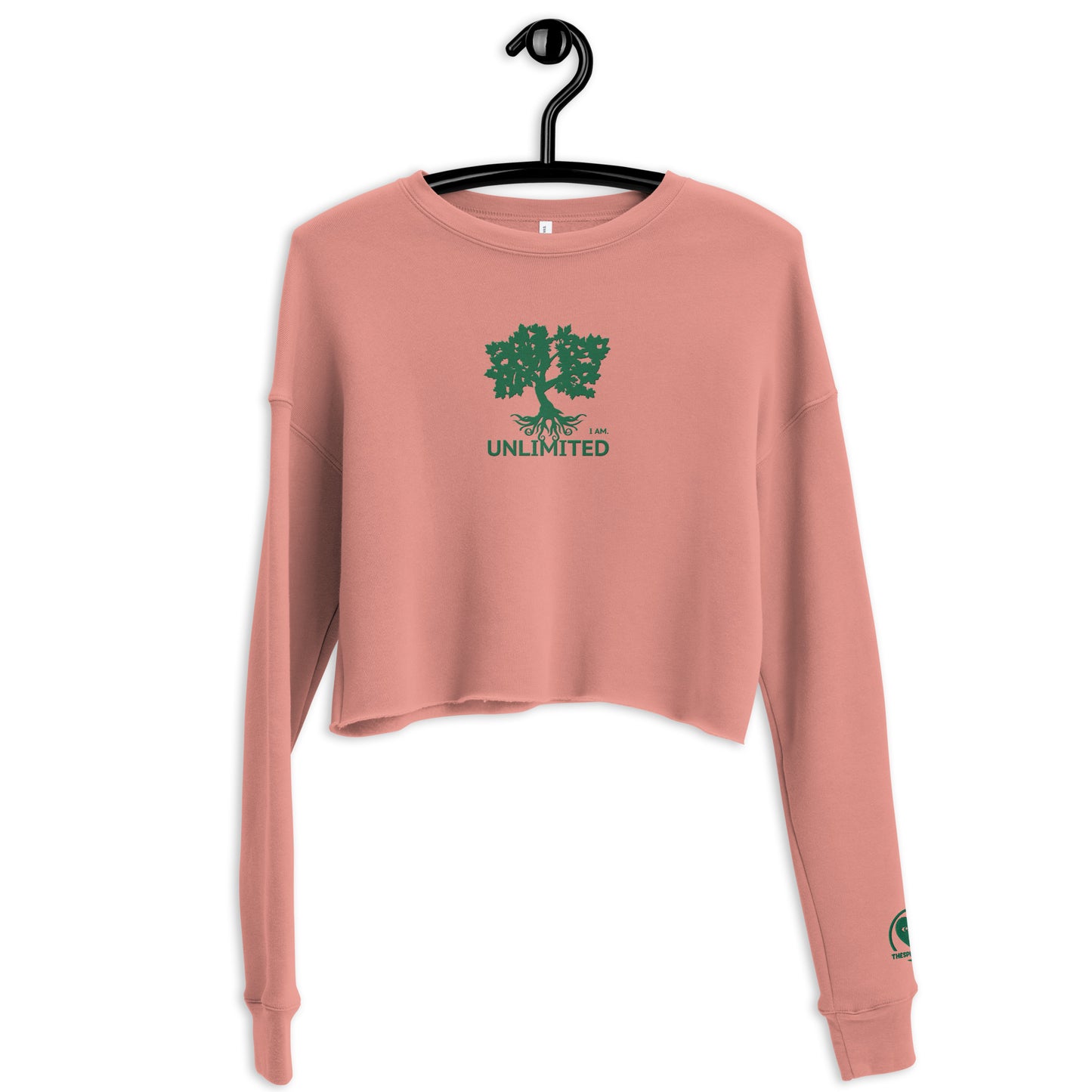 I Am Unlimited Tree - Embroidered Crop Top Sweatshirt