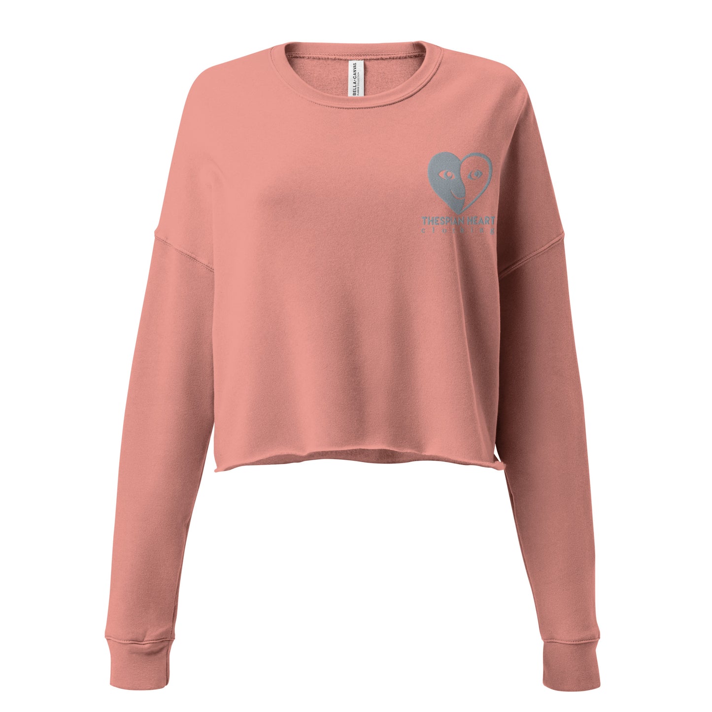 Thespian Heart Logo - Embroidered Crop Top Sweatshirt