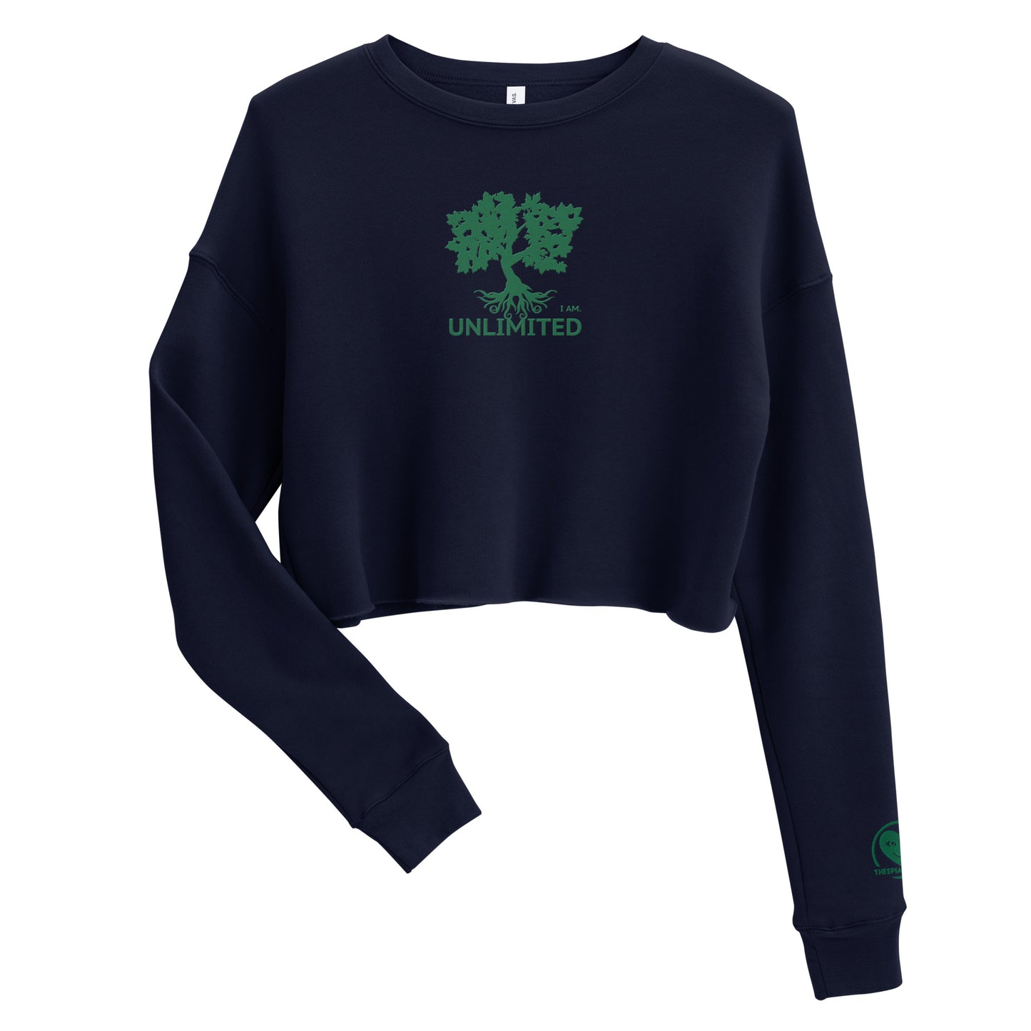 I Am Unlimited Tree - Embroidered Crop Top Sweatshirt