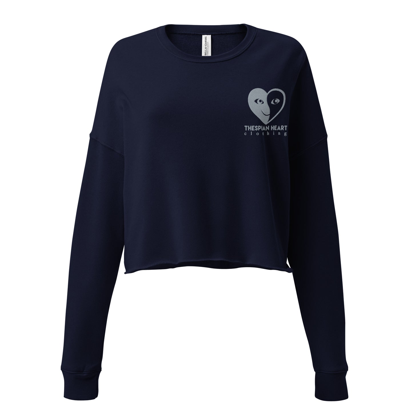 Thespian Heart Logo - Embroidered Crop Top Sweatshirt