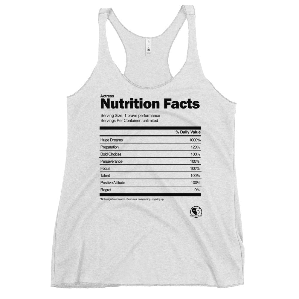 Actress Nutrition Facts - Women's Racerback Tank Top