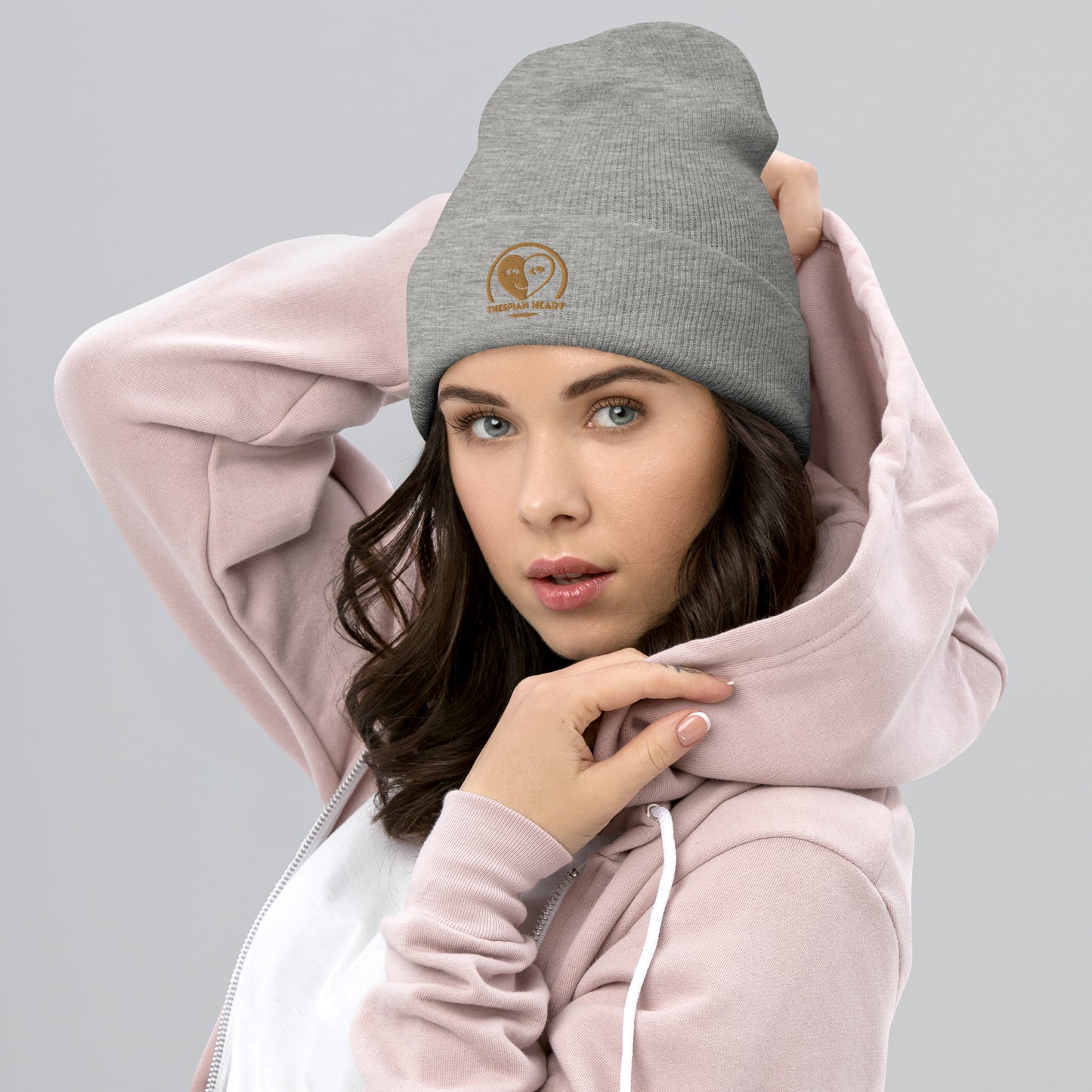 Thespian Heart Gold Logo Cuffed Beanie