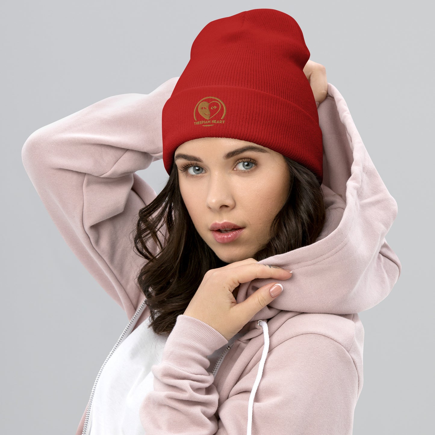 Thespian Heart Gold Logo Cuffed Beanie