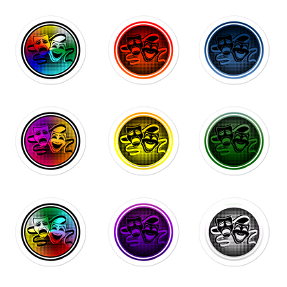 Drama Masks - 9 Separated Bubble-free stickers