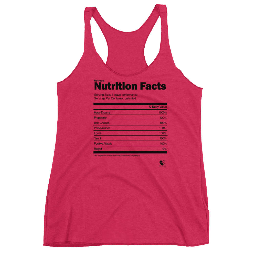 [Actress Nutrition Facts] Women's Racerback Tank - THESPIAN HEART CLOTHING